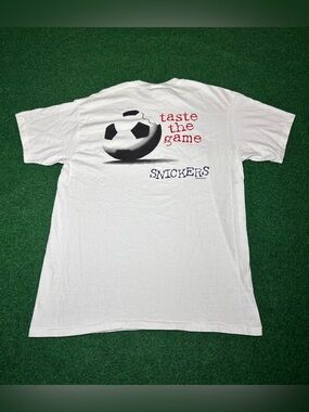 Snicker MLS Soccer Vintage 90s T Shirt Promo L/XL Retro 21x30 World Cup Futbol